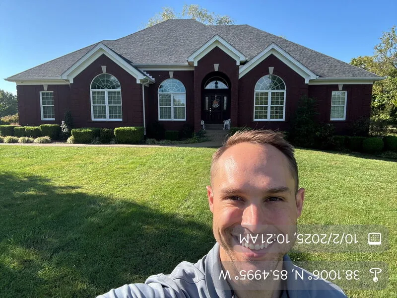Completed asphalt shingle roof replacement in Jeffersontown, KY by Homestretch Roofing